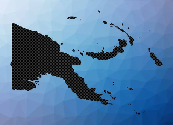 Геометрическая карта Папуа - Новой Гвинеи Трафарет формы Папуа - Новой Гвинеи в стиле поли — стоковый вектор