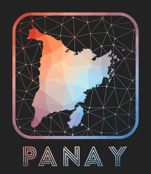 Panay map design Vector low poly map of the island Panay icon in geometric style La forma de la isla — Vector de stock