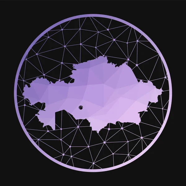 Kazajstán icono Vector mapa poligonal del país Kazajstán icono en estilo geométrico El — Vector de stock