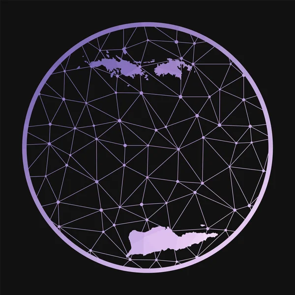 Icono de las Islas Vírgenes Mapa poligonal de la isla Icono de las Islas Vírgenes en estilo geométrico The — Vector de stock