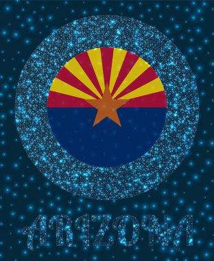 Arizona Round rozeti Işıldayan ağ örgüsü tarzında ABD devlet ağı logosu İnanılmaz