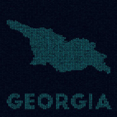 Georgia tech map Country symbol in digital style Cyber map of Georgia with country name Superb