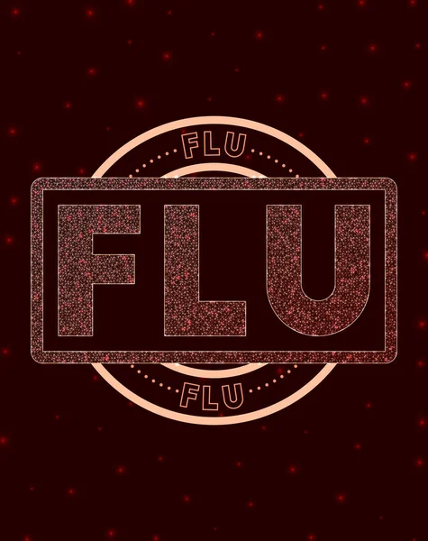 Grippeplakette Glühendes geometrisches rundes Grippezeichen Vector Illustration — Stockvektor