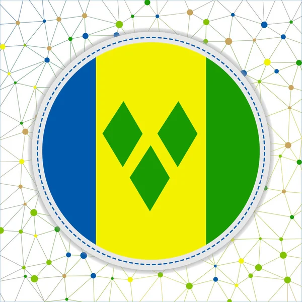 Flagge von St. Vincent mit Netzwerkhintergrund St. Vincent Zeichen Fesselnde Vektorillustration — Stockvektor