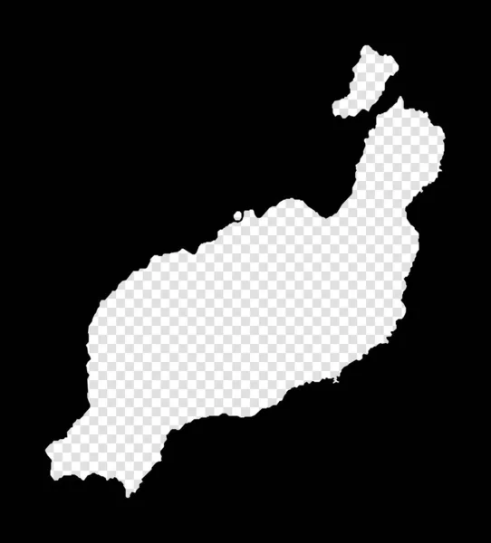 Mapa de Estêncil de Lanzarote Mapa transparente simples e mínimo de Lanzarote retângulo preto com corte —  Vetores de Stock