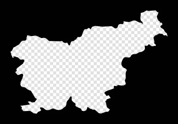 Stencil map of Slovenia Simple and minimal transparent map of Slovenia Black rectangle with cut — Stock Vector