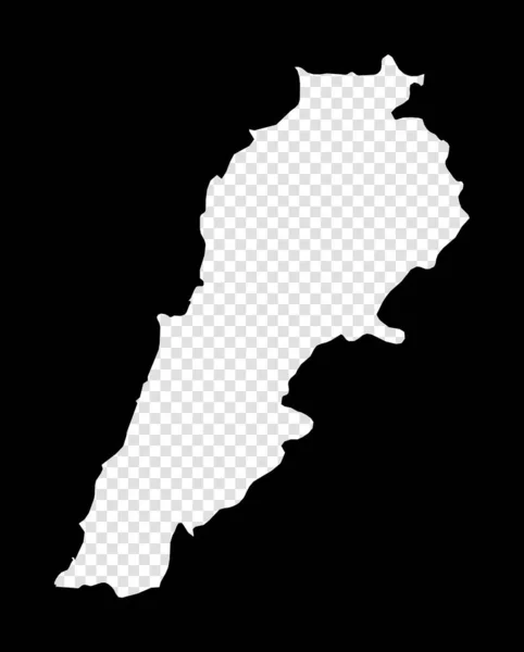 Mapa de Plantilla del Líbano Mapa transparente simple y mínimo del Líbano Rectángulo negro con corte — Vector de stock