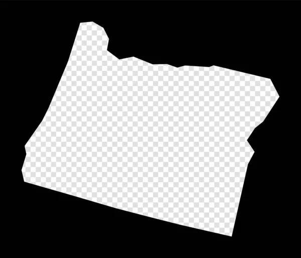 Schablonenkarte von Oregon Einfache und minimal transparente Karte von Oregon Schwarzes Rechteck mit geschnittener Form — Stockvektor