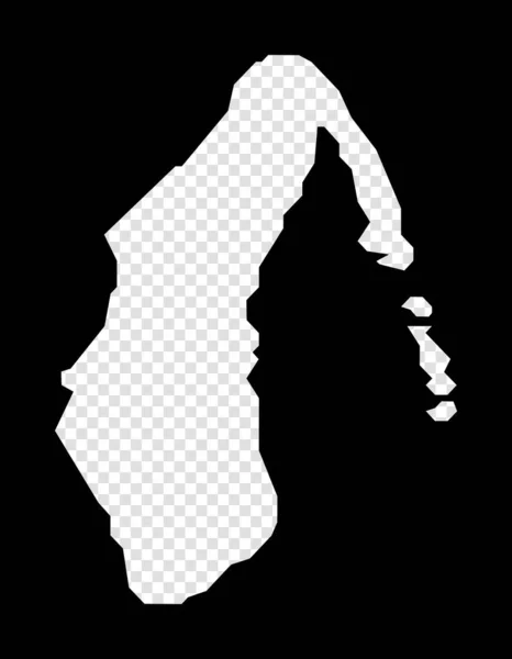 Stencil map of Aitutaki Simple and minimal transparent map of Aitutaki Black rectangle with cut — Stock Vector