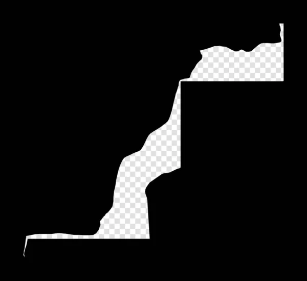 Nyugat-Szahara stenciltérkép Egyszerű és minimális átlátszó térkép Nyugat-Szahara fekete téglalapról — Stock Vector