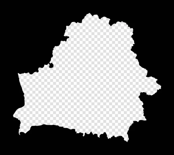 Stencil map of Belarus Simple and minimal transparent map of Belarus Black rectangle with cut — Stock Vector