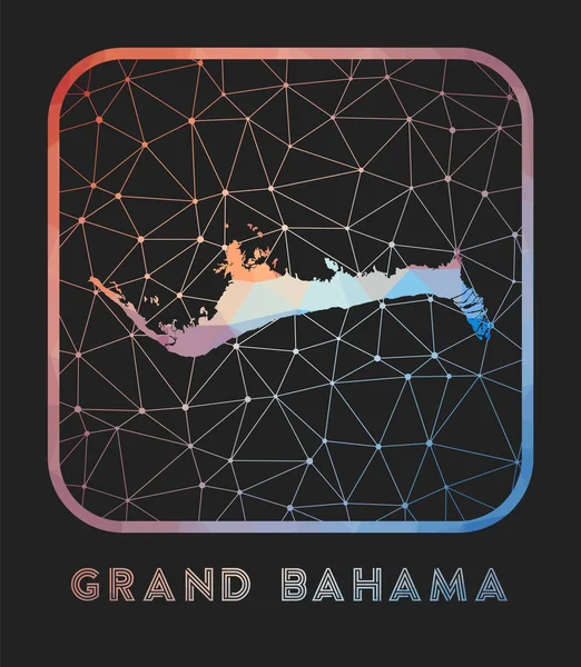 Дизайн карты Большого Багама Векторная низкопольная карта острова Большой Багамы в геометрическом стиле — стоковый вектор