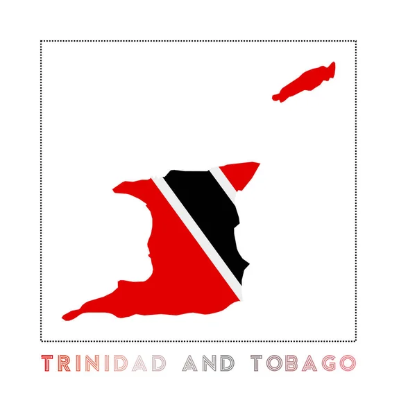 Trinidad und Tobago Logo Karte von Trinidad und Tobago mit Ländernamen und Flagge — Stockvektor