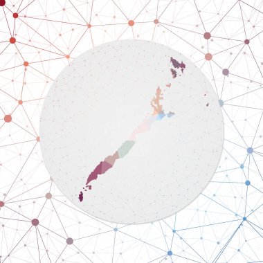 Palawan Teknolojisinin ada geometrik stil posterindeki soyut vektör haritası Polygonal Palawan
