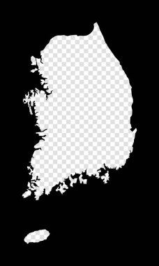 Güney Kore 'nin Stencil haritası Güney Kore Siyah dikdörtgeninin basit ve minimal saydam haritası