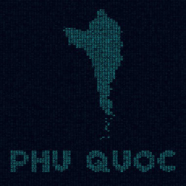 Phu Quoc teknoloji haritası ada adı Stylish olan Phu Quoc 'un dijital stil siber haritası ile ada sembolü