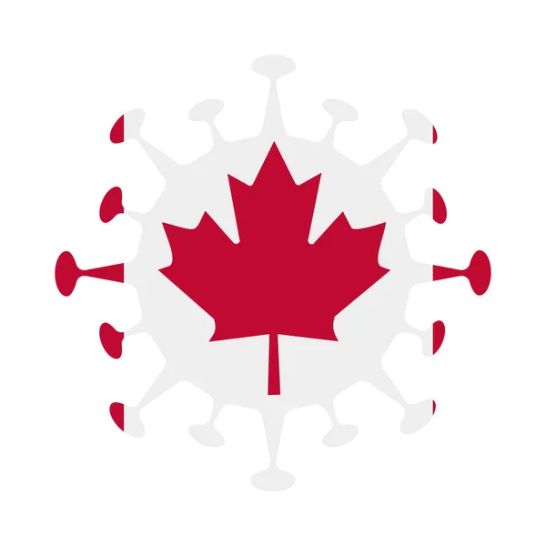 Flagga av Kanada i virusform Land tecken Vektor illustration — Stock vektor