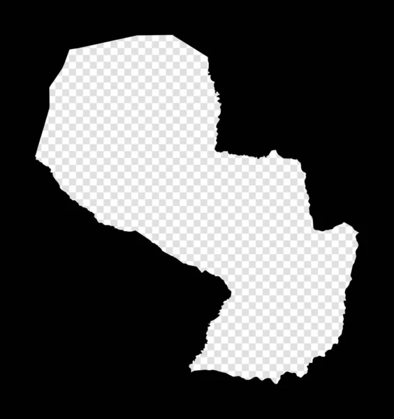 Mapa de Plantilla de Paraguay Mapa transparente simple y mínimo de Paraguay Rectángulo negro con corte — Archivo Imágenes Vectoriales