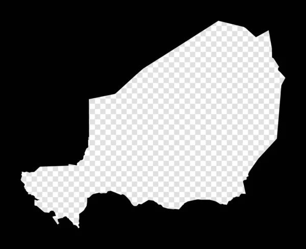 Stencil kaart van Niger Eenvoudige en minimale transparante kaart van Niger Zwarte rechthoek met gesneden vorm van — Stockvector