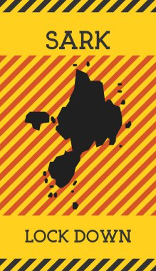 Sark Kilitleme İşareti Sarı Ada Salgın Tehlike Vektör İllüstrasyonu