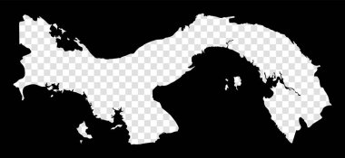 Panama 'nın Kalıp Haritası Kesik şekilli Panama Siyah Dikdörtgeninin Basit ve minimal şeffaf Haritası