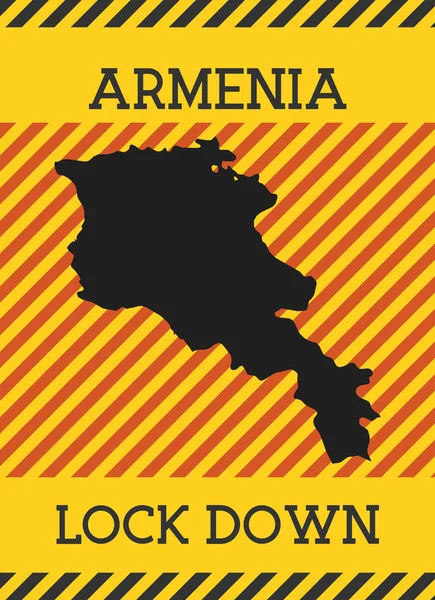 Armenien Lock Down Sign Gul land pandemisk fara ikon vektor illustration — Stock vektor