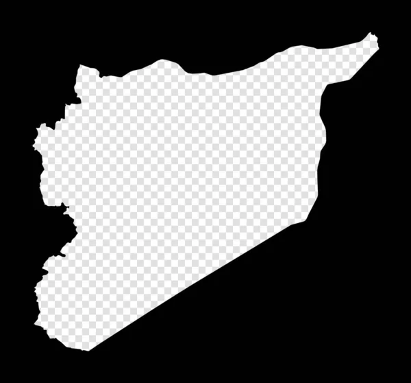 Stencil kaart van Syrië Eenvoudige en minimale transparante kaart van Syrië Zwarte rechthoek met gesneden vorm van — Stockvector