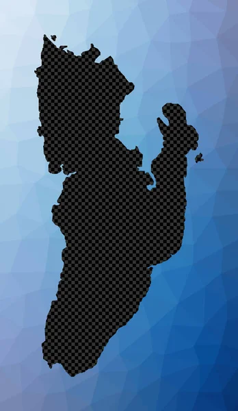 Геометрическая карта Кадана Кюна Форма трафарета Кадана Кюна в стиле поли Апелляционный вектор острова — стоковый вектор