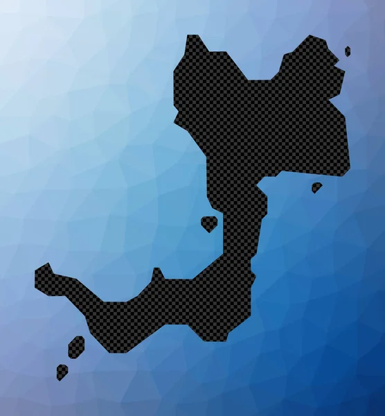 Canouan γεωμετρικός χάρτης Stencil σχήμα του Canouan σε χαμηλό πολυ στυλ που εμφανίζονται διάνυσμα νησί — Διανυσματικό Αρχείο