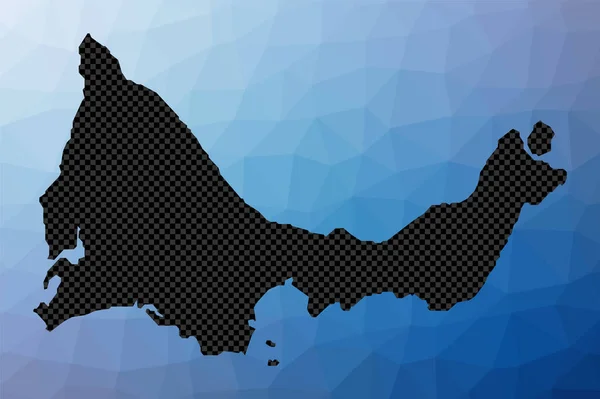 기하학 지도 Stencilal shape of Providenciales in low poly style Vibrant island — 스톡 벡터