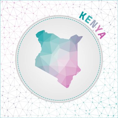 Kenya illüstrasyonunun ağ ağ ağı arka planına sahip çok yönlü Kenya haritası