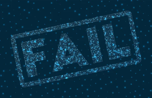 Fail word in digital style Glowing geometric Fail badge Charming vector illustration — Stock Vector