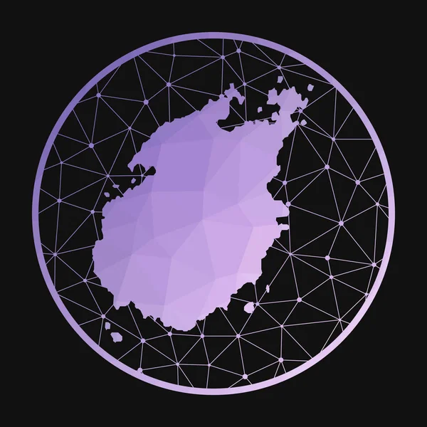 島のパロスアイコンベクトル多角形の地図幾何学的なスタイルでパロスアイコン島の地図 — ストックベクタ