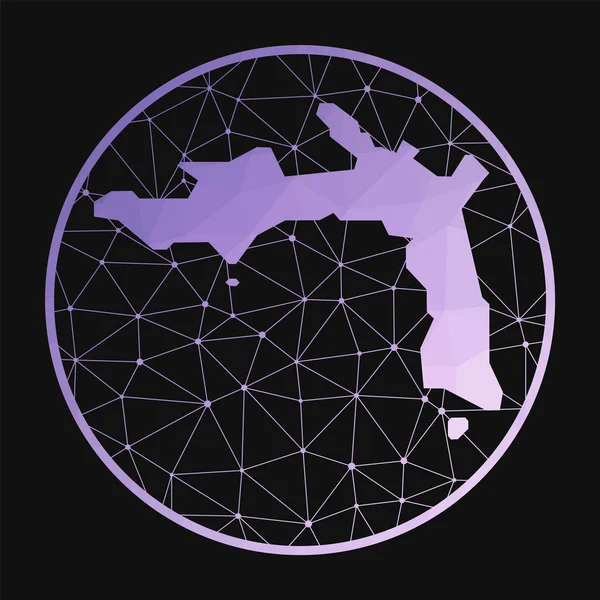 Icono de Peter Island Vector mapa poligonal de la isla Icono de Peter Island en estilo geométrico — Vector de stock