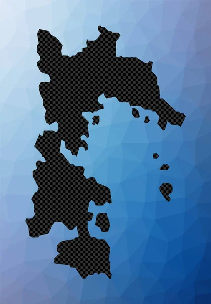 Mapa geométrico de Patmos Formato Estêncil de Patmos em estilo poli baixo Ilustração vetorial pura ilha — Vetor de Stock