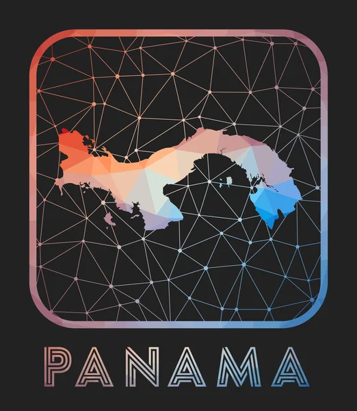 Panama map design Vector low poly map of the country Panama icon in geometric style El país — Vector de stock