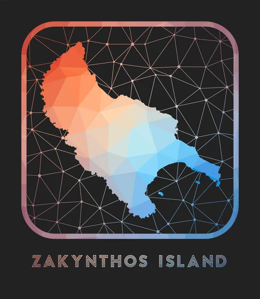 Zakynthos Island map design Vector low poly map of the Island icon in geometric — стоковий вектор