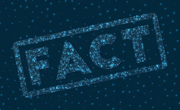 Слово "факт" в цифровом стиле Glowing geometric fact badge Abhome vector illustration — стоковый вектор