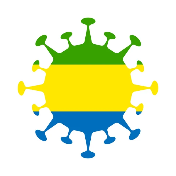 Bandeira do Gabão em forma de vírus País sinal Vetor ilustração —  Vetores de Stock