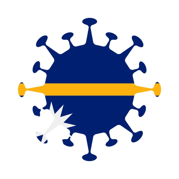 Drapeau de Nauru en forme de virus Signe pays Illustration vectorielle — Image vectorielle