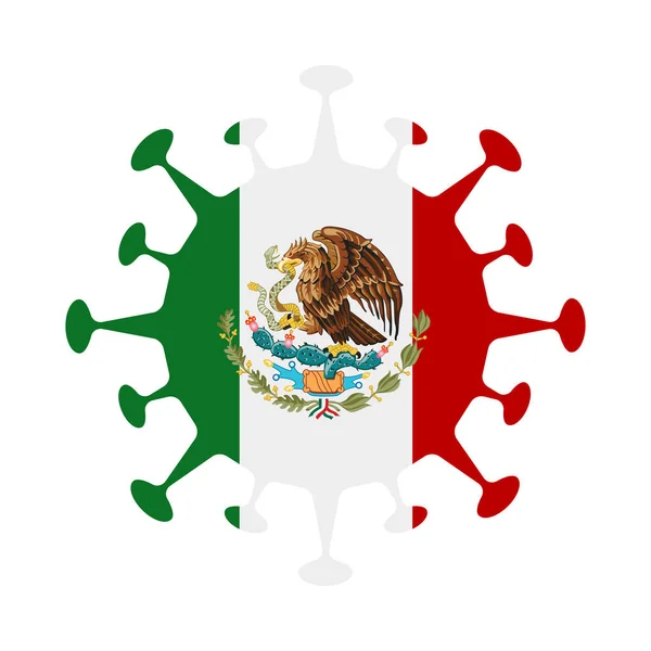 Флаг Мексики в вирусной форме — стоковый вектор