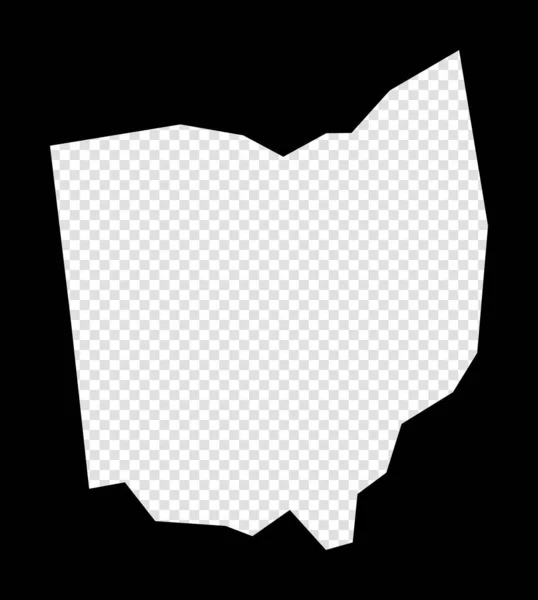 Stencil karta över Ohio Enkel och minimal transparent karta över Ohio Black rektangel med skuren form av — Stock vektor