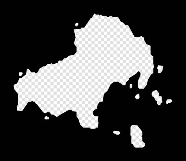 Mappa stencil di Skiathos Mappa semplice e minimale trasparente di Skiathos Rettangolo nero con taglio — Vettoriale Stock