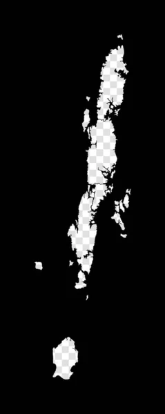 アンダマン諸島のステンシル地図アンダマン諸島のシンプルで最小限の透明地図黒 — ストックベクタ