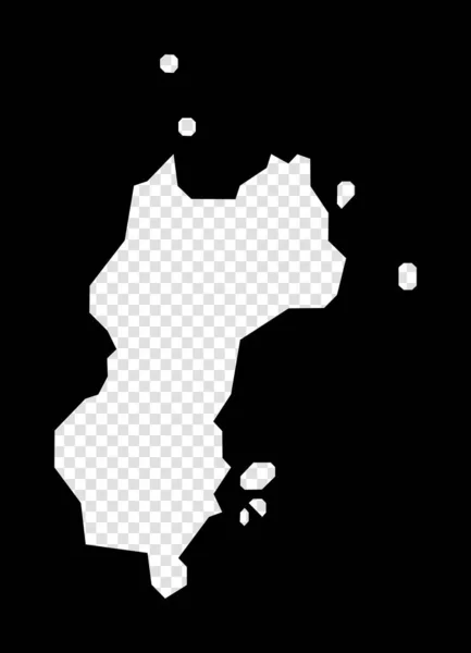 Sjabloon kaart van Mustique Eenvoudige en minimale transparante kaart van Mustique Zwarte rechthoek met geslepen — Stockvector
