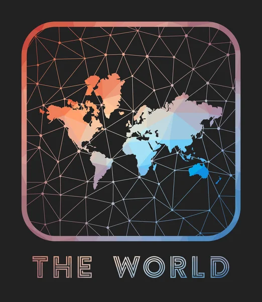 Världskartan design Vektor låg poly karta över världen Världen ikonen i geometrisk stil Världen — Stock vektor