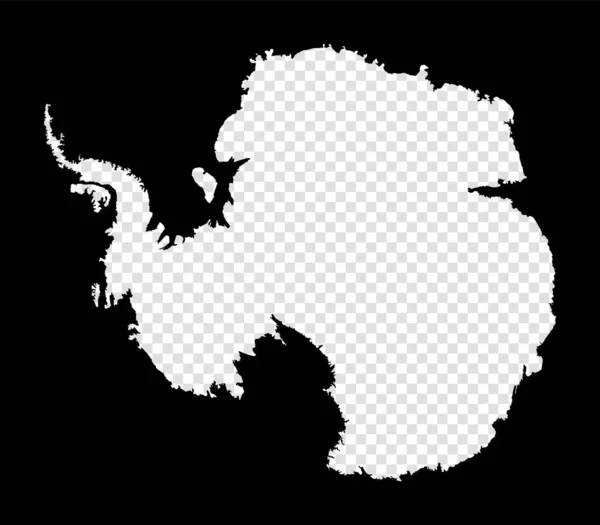Mapa de referencia de la Antártida Simple y mínimo mapa transparente del rectángulo negro antártico con. — Vector de stock