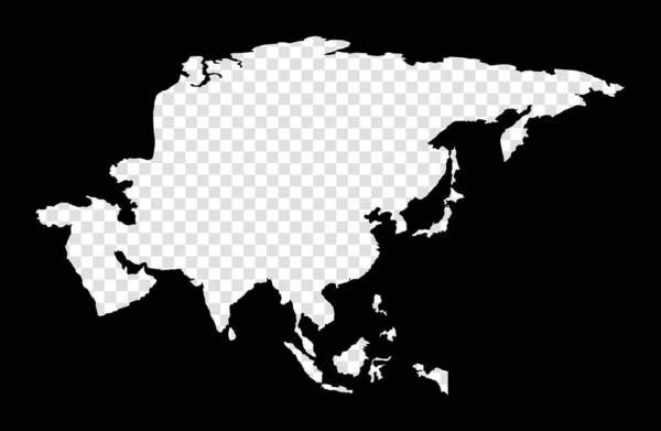 Mapa szablonu Azji Prosta i minimalna przezroczysta mapa Azji Prostokąt czarny z wyciętym kształtem — Wektor stockowy