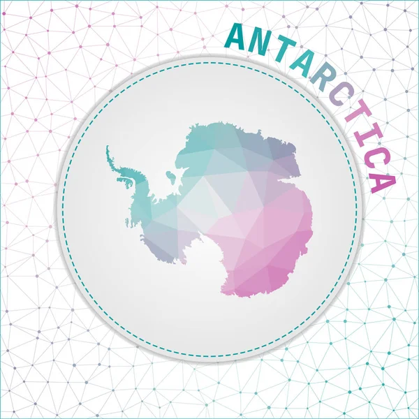 Vector polygonal Antarctica map Map of the country with network mesh background Antarctica — Stock Vector