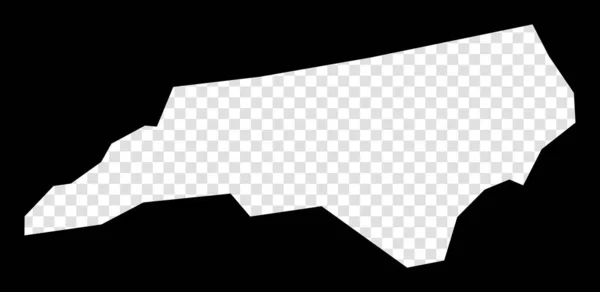 Carte au pochoir de Caroline du Nord Carte transparente simple et minimale du rectangle noir de Caroline du Nord — Image vectorielle